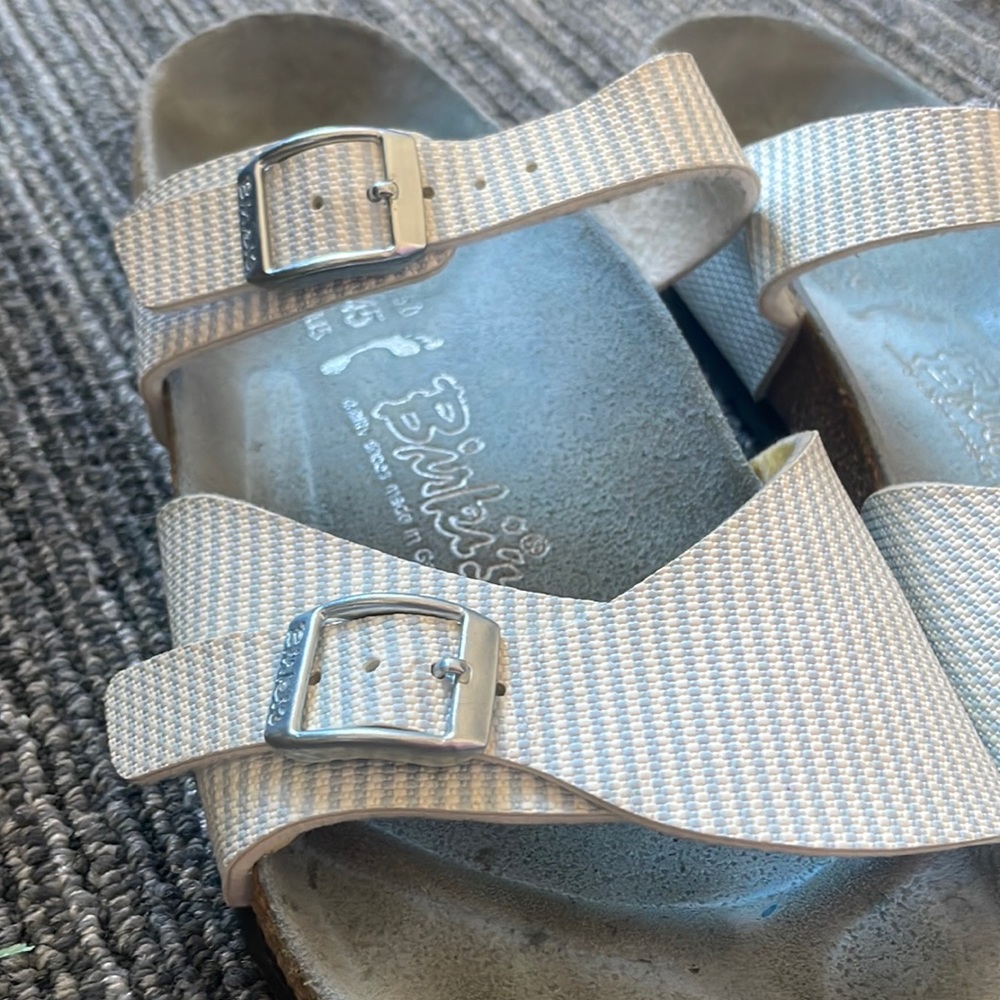 Light Blue Striped Birkenstocks